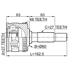 Alternative view of OUTER CV JOINT 27X60X27