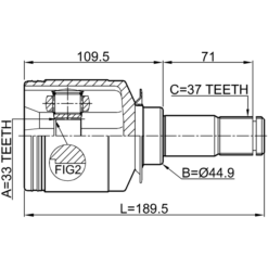 Alternative view of INNER CV JOINT 33X44.9X37