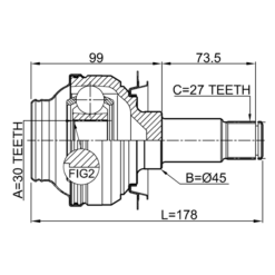 Alternative view of REAR INNER CV JOINT 30X45X27