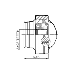 Alternative view of INNER CV JOINT 28X94