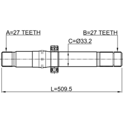 Alternative view of AXLE HALF SHAFT LEFT 27X510X27