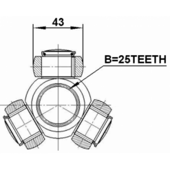 Alternative view of TRIPOD JOINT 25X43