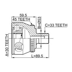 Alternative view of OUTER CV JOINT 30X53X33