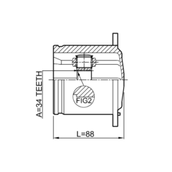 Alternative view of INNER CV JOINT 34X104