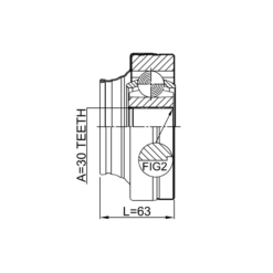 Alternative view of INNER CV JOINT 30X103.8