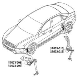 Alternative view of LEVEL SENSOR, FRONT LEFT (WITH BRACKET, WITH LINK)
