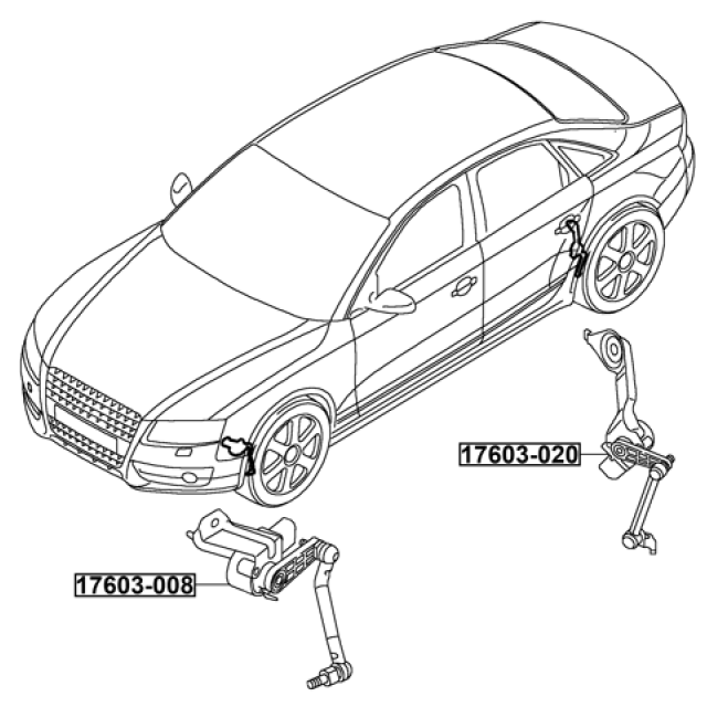 FRONT LEVEL SENSOR (WITH BRACKET, WITH LINK) - Image 2
