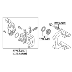 Alternative view of REAR RIGHT BRAKE CALIPER ASSEMBLY (INCLUDING SERVO MOTOR WITH BRACKET)