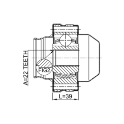 Alternative view of PROPSHAFT CV JOINT 22X86