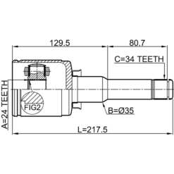 Alternative view of INNER CV JOINT LEFT 24X35X34