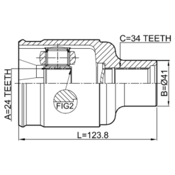 Alternative view of INNER CV JOINT RIGHT 24X41X34