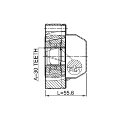 Alternative view of PROPSHAFT REAR CV JOINT 30X74