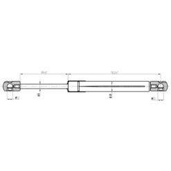 Alternative view of TRUNK GAS STRUT (WITH END DAMPING) L264/470N