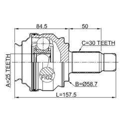 Alternative view of OUTER CV JOINT REAR 25X58.7X30
