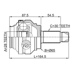 Alternative view of OUTER CV JOINT REAR 28X65X30