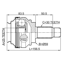 Alternative view of OUTER CV JOINT REAR 25X59X30