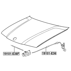 Alternative view of CABLE ASSEMBLY HOOD LOCK CONTROL