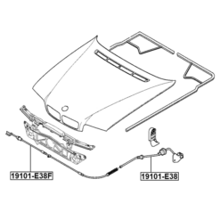 Alternative view of CABLE ASSEMBLY HOOD LOCK CONTROL