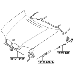 Alternative view of CABLE ASSEMBLY HOOD LOCK CONTROL