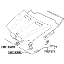 Alternative view of CABLE ASSEMBLY HOOD LOCK CONTROL