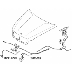 Alternative view of CABLE ASSEMBLY HOOD LOCK CONTROL