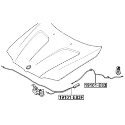 Alternative view of CABLE ASSEMBLY HOOD LOCK CONTROL
