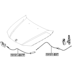 Alternative view of CABLE ASSEMBLY HOOD LOCK CONTROL