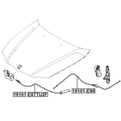 Alternative view of CABLE ASSEMBLY HOOD LOCK CONTROL