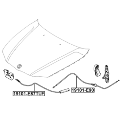 Alternative view of CABLE ASSEMBLY HOOD LOCK CONTROL