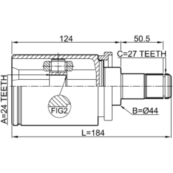 Alternative view of INNER CV JOINT LEFT 24X44X27