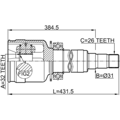 Alternative view of FRONT INNER CV JOINT RIGHT 32X31X26