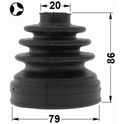 Alternative view of BOOT INNER CV JOINT KIT 79X86X20