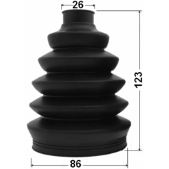 Alternative view of BOOT OUTER CV JOINT KIT PVC 86X123X26