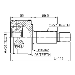 Alternative view of OUTER CV JOINT 30X61X27