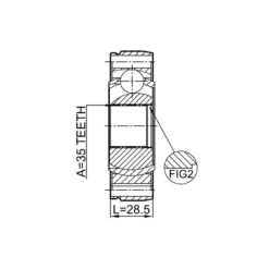 Alternative view of PROPSHAFT CV JOINT 35X86