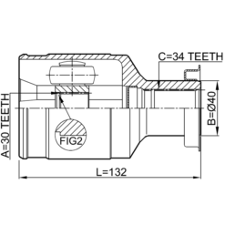 Alternative view of INNER CV JOINT 30X40X34