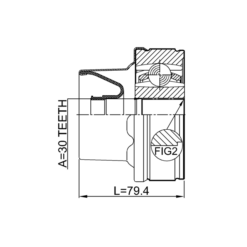 Alternative view of PROPSHAFT CV JOINT 30X86