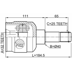 Alternative view of INNER CV JOINT 32X40X25