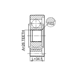 Alternative view of PROPSHAFT CV JOINT 26X100