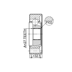 Alternative view of PROPSHAFT CV JOINT 27X104