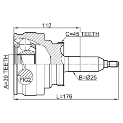 Alternative view of OUTER CV JOINT 39X25X45