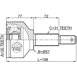Alternative view of OUTER CV JOINT 30X57X31