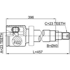 Alternative view of INNER CV JOINT RIGHT 23X40X23