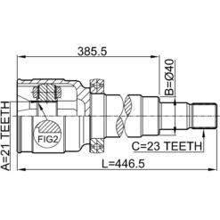 Alternative view of INNER CV JOINT RIGHT 21X40X23