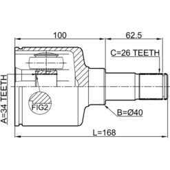 Alternative view of INNER CV JOINT 34X40X26
