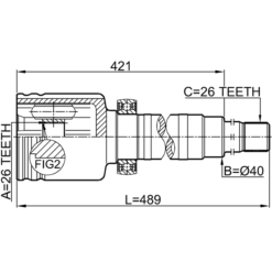 Alternative view of INNER CV JOINT RIGHT 26X40X26