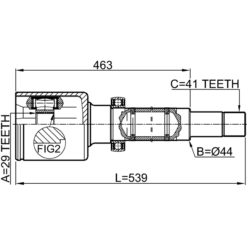 Alternative view of INNER CV JOINT RIGHT 29X44X41