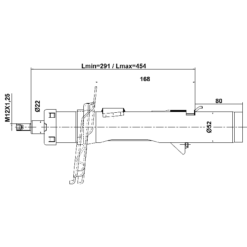 Alternative view of SHOCK ABSORBER FRONT LEFT GAS.TWIN TUBE