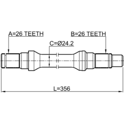 Alternative view of AXLE HALF SHAFT LEFT 26X356X26