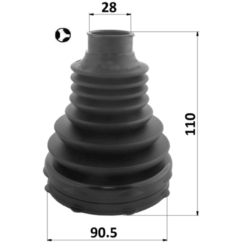 Alternative view of BOOT INNER CV JOINT KIT 90.5X110X28